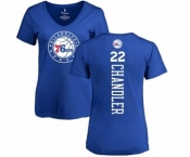 NBA Women's Nike Philadelphia 76ers #22 Wilson Chandler Royal Blue Backer T-Shirt