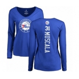 NBA Women's Nike Philadelphia 76ers #31 Mike Muscala Royal Blue Backer Long Sleeve T-Shirt