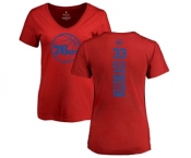 NBA Women's Nike Philadelphia 76ers #33 Robert Covington Red One Color Backer Slim-Fit V-Neck T-Shirt