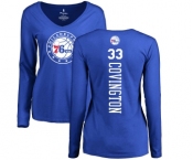 NBA Women's Nike Philadelphia 76ers #33 Robert Covington Royal Blue Backer Long Sleeve T-Shirt