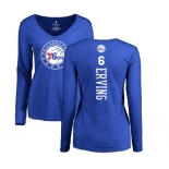 NBA Women's Nike Philadelphia 76ers #6 Julius Erving Royal Blue Backer Long Sleeve T-Shirt