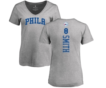 NBA Women's Nike Philadelphia 76ers #8 Zhaire Smith Ash Backer T-Shirt