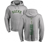 NBA Nike Milwaukee Bucks #1 Oscar Robertson Ash Backer Pullover Hoodie