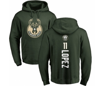 NBA Nike Milwaukee Bucks #11 Brook Lopez Green Backer Pullover Hoodie