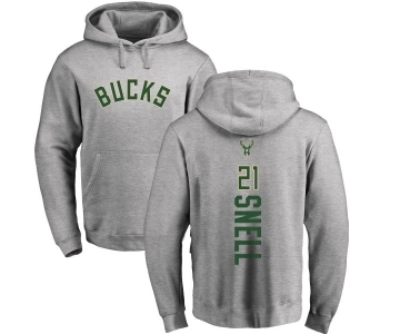 NBA Nike Milwaukee Bucks #21 Tony Snell Ash Backer Pullover Hoodie