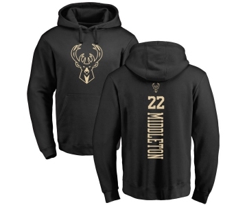 NBA Nike Milwaukee Bucks #22 Khris Middleton Black One Color Backer Pullover Hoodie