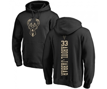 NBA Nike Milwaukee Bucks #33 Kareem Abdul-Jabbar Black One Color Backer Pullover Hoodie