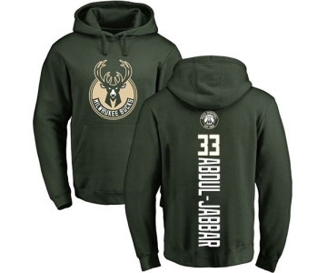 NBA Nike Milwaukee Bucks #33 Kareem Abdul-Jabbar Green Backer Pullover Hoodie