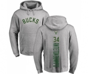 NBA Nike Milwaukee Bucks #34 Giannis Antetokounmpo Ash Backer Pullover Hoodie