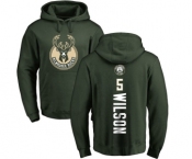 NBA Nike Milwaukee Bucks #5 D. J. Wilson Green Backer Pullover Hoodie