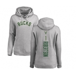 NBA Women's Nike Milwaukee Bucks #1 Oscar Robertson Ash Backer Pullover Hoodie