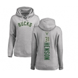 NBA Women's Nike Milwaukee Bucks #31 John Henson Ash Backer Pullover Hoodie