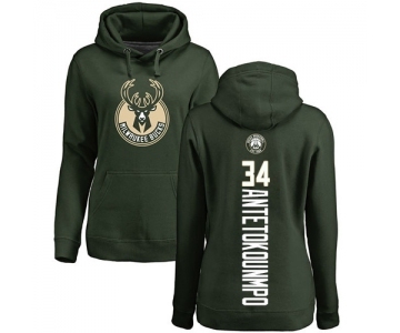 NBA Women's Nike Milwaukee Bucks #34 Giannis Antetokounmpo Green Backer Pullover Hoodie