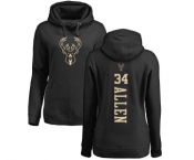 NBA Women's Nike Milwaukee Bucks #34 Ray Allen Black One Color Backer Pullover Hoodie