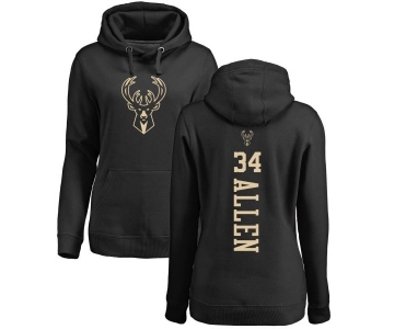 NBA Women's Nike Milwaukee Bucks #34 Ray Allen Black One Color Backer Pullover Hoodie