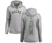 NBA Women's Nike Milwaukee Bucks #35 Mirza Teletovic Ash Backer Pullover Hoodie