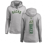 NBA Women's Nike Milwaukee Bucks #42 Vin Baker Ash Backer Pullover Hoodie