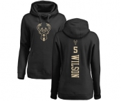 NBA Women's Nike Milwaukee Bucks #5 D. J. Wilson Black One Color Backer Pullover Hoodie