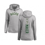 NBA Women's Nike Milwaukee Bucks #7 Thon Maker Ash Backer Pullover Hoodie