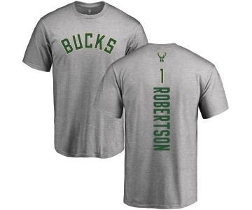 NBA Nike Milwaukee Bucks #1 Oscar Robertson Ash Backer T-Shirt