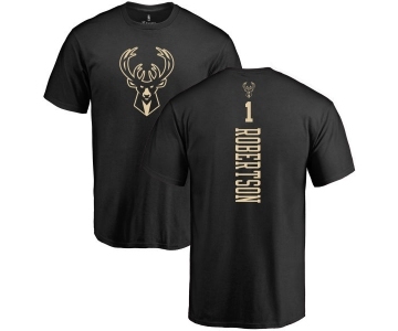 NBA Nike Milwaukee Bucks #1 Oscar Robertson Black One Color Backer T-Shirt