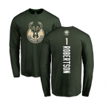 NBA Nike Milwaukee Bucks #1 Oscar Robertson Green Backer Long Sleeve T-Shirt