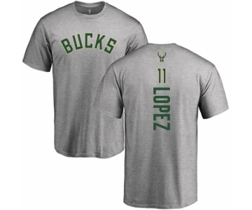 NBA Nike Milwaukee Bucks #11 Brook Lopez Ash Backer T-Shirt