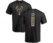 NBA Nike Milwaukee Bucks #13 Malcolm Brogdon Black One Color Backer T-Shirt