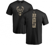 NBA Nike Milwaukee Bucks #22 Khris Middleton Black One Color Backer T-Shirt