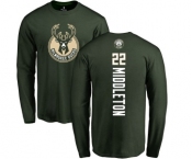 NBA Nike Milwaukee Bucks #22 Khris Middleton Green Backer Long Sleeve T-Shirt