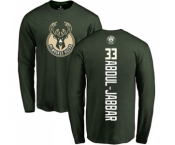 NBA Nike Milwaukee Bucks #33 Kareem Abdul-Jabbar Green Backer Long Sleeve T-Shirt