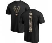 NBA Nike Milwaukee Bucks #34 Giannis Antetokounmpo Black One Color Backer T-Shirt