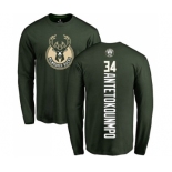 NBA Nike Milwaukee Bucks #34 Giannis Antetokounmpo Green Backer Long Sleeve T-Shirt