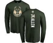 NBA Nike Milwaukee Bucks #34 Ray Allen Green Backer Long Sleeve T-Shirt