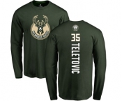 NBA Nike Milwaukee Bucks #35 Mirza Teletovic Green Backer Long Sleeve T-Shirt