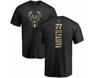 NBA Nike Milwaukee Bucks #77 Ersan Ilyasova Black One Color Backer T-Shirt