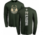 NBA Nike Milwaukee Bucks #77 Ersan Ilyasova Green Backer Long Sleeve T-Shirt