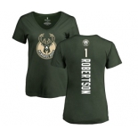 NBA Women's Nike Milwaukee Bucks #1 Oscar Robertson Green Backer T-Shirt