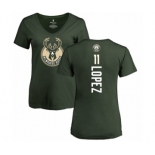 NBA Women's Nike Milwaukee Bucks #11 Brook Lopez Green Backer T-Shirt