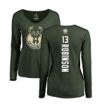 NBA Women's Nike Milwaukee Bucks #13 Glenn Robinson Green Backer Long Sleeve T-Shirt