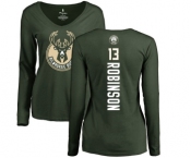 NBA Women's Nike Milwaukee Bucks #13 Glenn Robinson Green Backer Long Sleeve T-Shirt