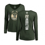 NBA Women's Nike Milwaukee Bucks #22 Khris Middleton Green Backer Long Sleeve T-Shirt