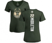 NBA Women's Nike Milwaukee Bucks #22 Khris Middleton Green Backer T-Shirt