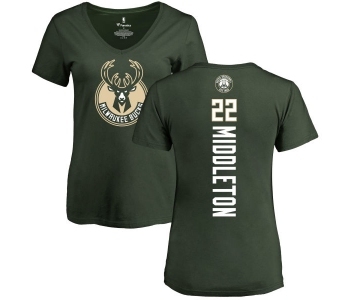 NBA Women's Nike Milwaukee Bucks #22 Khris Middleton Green Backer T-Shirt