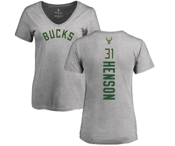 NBA Women's Nike Milwaukee Bucks #31 John Henson Ash Backer T-Shirt