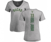 NBA Women's Nike Milwaukee Bucks #33 Kareem Abdul-Jabbar Ash Backer T-Shirt