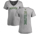 NBA Women's Nike Milwaukee Bucks #35 Mirza Teletovic Ash Backer T-Shirt