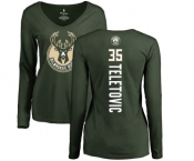 NBA Women's Nike Milwaukee Bucks #35 Mirza Teletovic Green Backer Long Sleeve T-Shirt