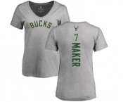 NBA Women's Nike Milwaukee Bucks #7 Thon Maker Ash Backer T-Shirt