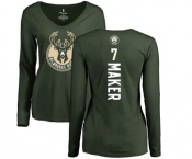 NBA Women's Nike Milwaukee Bucks #7 Thon Maker Green Backer Long Sleeve T-Shirt